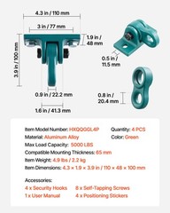 VEVOR Swing Hangers 4 Pack Heavy Duty Brackets 5000 lbs Capacity for Playground