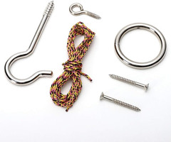 Hook and Ring Swing DIY Kit Heavy-Duty Hardware and String Ring Toss Game Indoor