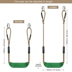 Non-Slip Swing Seat with Adjustable Rope and Carabiners – Heavy Duty Playgrou…