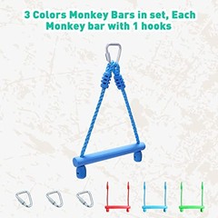 3-Pack Kids Ninja Monkey Bars – Trapeze Swing Bars for Ninja Monkey bars