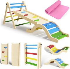 doowroodni Pikler Triangle Set 7in1 Toddler Climbing Indoor