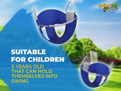 SWING SET STUFF HALF BUCKET SEAT BLUE toddler children playground wood kid 0134