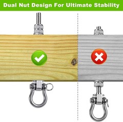 Heavy Duty Swing Hangers with Silent Bearings, 1500LB Capacity Stainless Stee…