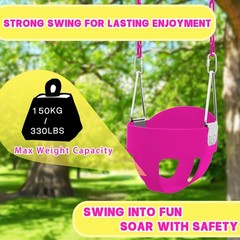 Toddler Swing Set for Outside – High Back Full Bucket Seat with 4 Hanging Str…