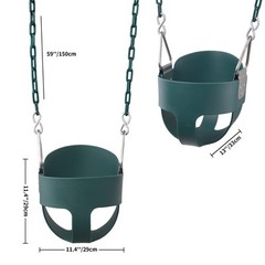 Toddler Swing 59″ Coated Heavy-Duty Iron Chains Baby Swing Outdoor High Back …