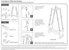 SWING SET STUFF GLIDER WITH ROPE RED playground seat accessory outdoor 0035