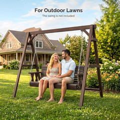 6.2FT Porch Swing Frame, 660 LBS Heavy Duty A-Frame Wooden Porch Swing Stand wit