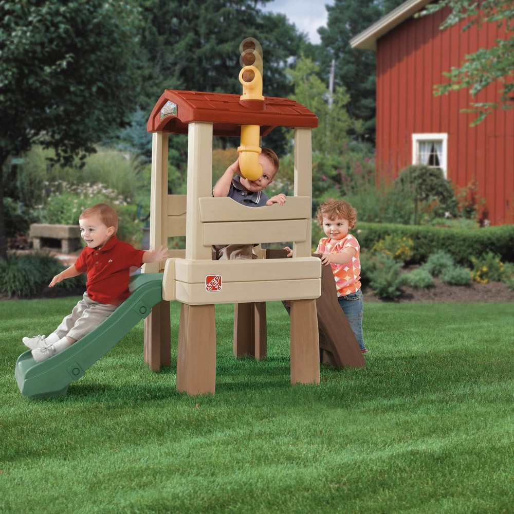Kids Play Treehouse Toddler Outdoor Yard Playset Climber Slide Stairs Ages 2+