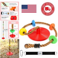 Climbing Rope Tree Swing Set with Disc Seat and Platforms for Kids Outdoor Fun