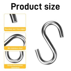 3.2 Inch Heavy Duty S Hooks (2-Pack), 550LB Capacity 304 Stainless Steel Hang…