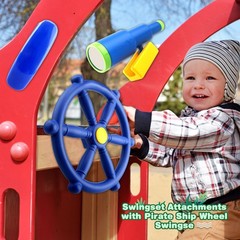 3 Pack Kids Playground Accessories Pirate Ship Steering Wheel Plastic Steerin…