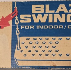 Vintage 1960s Blazon Swingset Swing Turquoise Metal EUC Complete in Box USA