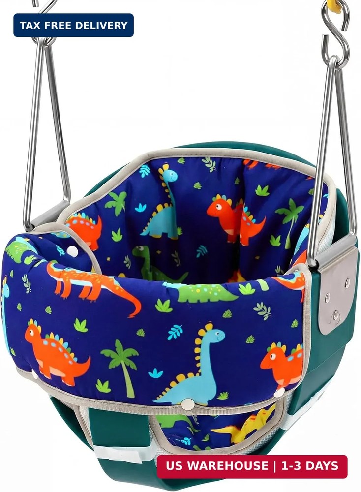 3PCS Toddler Baby Swing Seat Cushion Pad Dinosaur Full Bucket Insert Cover
