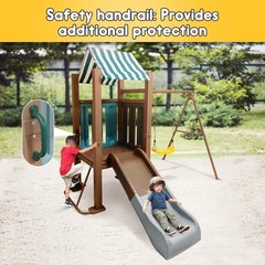 Outdoor Play Equipment with Slide & Swing Set, Outdoor Playground, Backyard