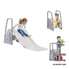 3 in 1 Toddler Large Play Climber Slide PlaySet with Extra Long Slipping Gray