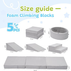 Foam Climbing Blocks with Ball Pit & Stairs for Toddlers Aged 1-3 -Soft Playset