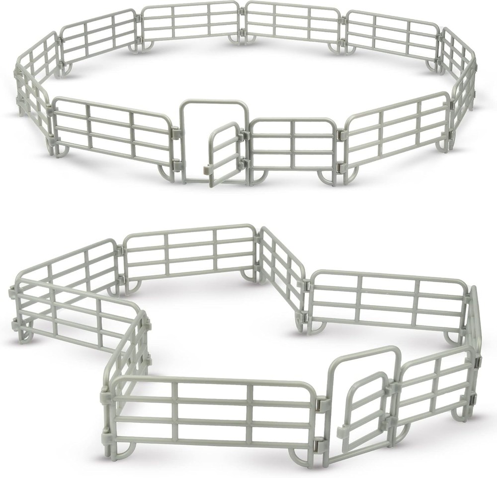 20PCS Corral Fencing Playset with Gates for Barn Farm Animal Toys