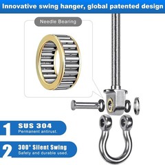 2Pcs Heavy Duty Swing Hangers with Bearings Stainless Steel Swing Hardware fo…