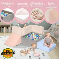 CAMELUS Climbing Blocks Grey Pink 7-Piece