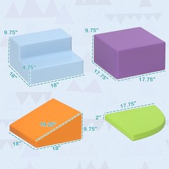 children foam play set 18x18x9.75 in blue red 2in thick light blue included
