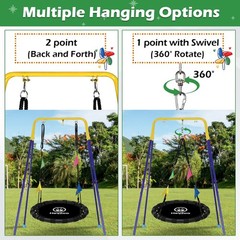 Saucer Swing, 40 Inch Swing Sets for Backyard and Outdoor Playground, 900lbs …