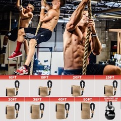 Climbing Rope Gym Workout – 10FT 15FT 20FT 25FT 30FT 35FT Heavy Duty Jute Thi…