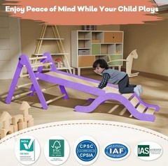 🔥NEW🔥 Pikler Triangle Set 7in1 Foldable Toddler Climbing Toys Indoor, Purple