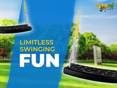 SWING SET STUFF INC. FLAT SEAT WITH 5.5 FT. COATED CHAIN (BLACK/ YELLOW) 0310