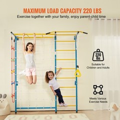 7-in-1 Indoor Jungle Gym Climbing Playset for Toddlers, Supports 220 lbs