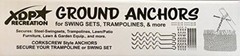 70113 Swing Set, Trampoline, & Patio Furniture Metal Ground Anchor Kit Hardware