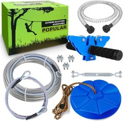 Zip Line Kit 98FT, For Kids and Adults, Included Swing Seat