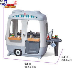 Step2 Adventure Camper Toddler Outdoor Playhouse 50pc Accessory Set Gray