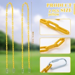 2 Pcs 87” PVC Coated Swing Chain Heavy Duty Hanging Swing Hardware Kit with …