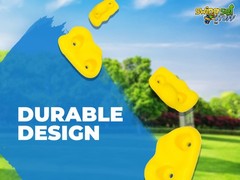 SWING SET STUFF SMALL TEXTURED ROCK HOLDS SET OF 8 MOUNTING HARDWARE YELLOW 0014