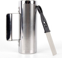 Metal Guiro Stainless Steel Hand Percussion Musical Instruments with Scraper 8″