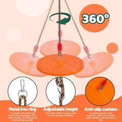 Durable Rotating Disc Swing for Ages 3+ – 330lbs Capacity, Indoor/Outdoor Use