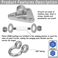 2 Bearing Swing Hangers Heavy Duty 304 Stainless Steel 1500LB Capacity Swing …