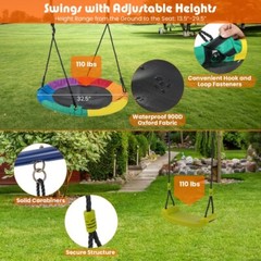4-in-1 Kids Outdoor Heavy-Duty Metal Playset Swing Set w/Slide & Basketball Hoop