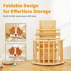 7-in-1 Pikler Triangle Climbing Set Foldable Wooden Toddler Climbing Toys Set