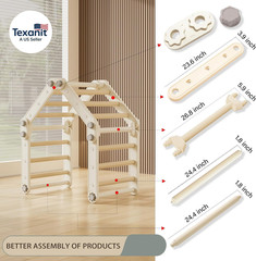 Kids Climbing Toys,Pikler Triangle Set,Plastic Montessori Indoor Play Gym,Multif