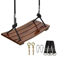 Wood Swing Seat, Carbonized Hanging Wood Tree Swing 16.9 x7.9 x0.5 in for Adu…