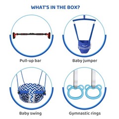 4-in-1 Kids Doorway Jumper Swing & Pull-Up Bar – Indoor Playground Set, Fits 28″