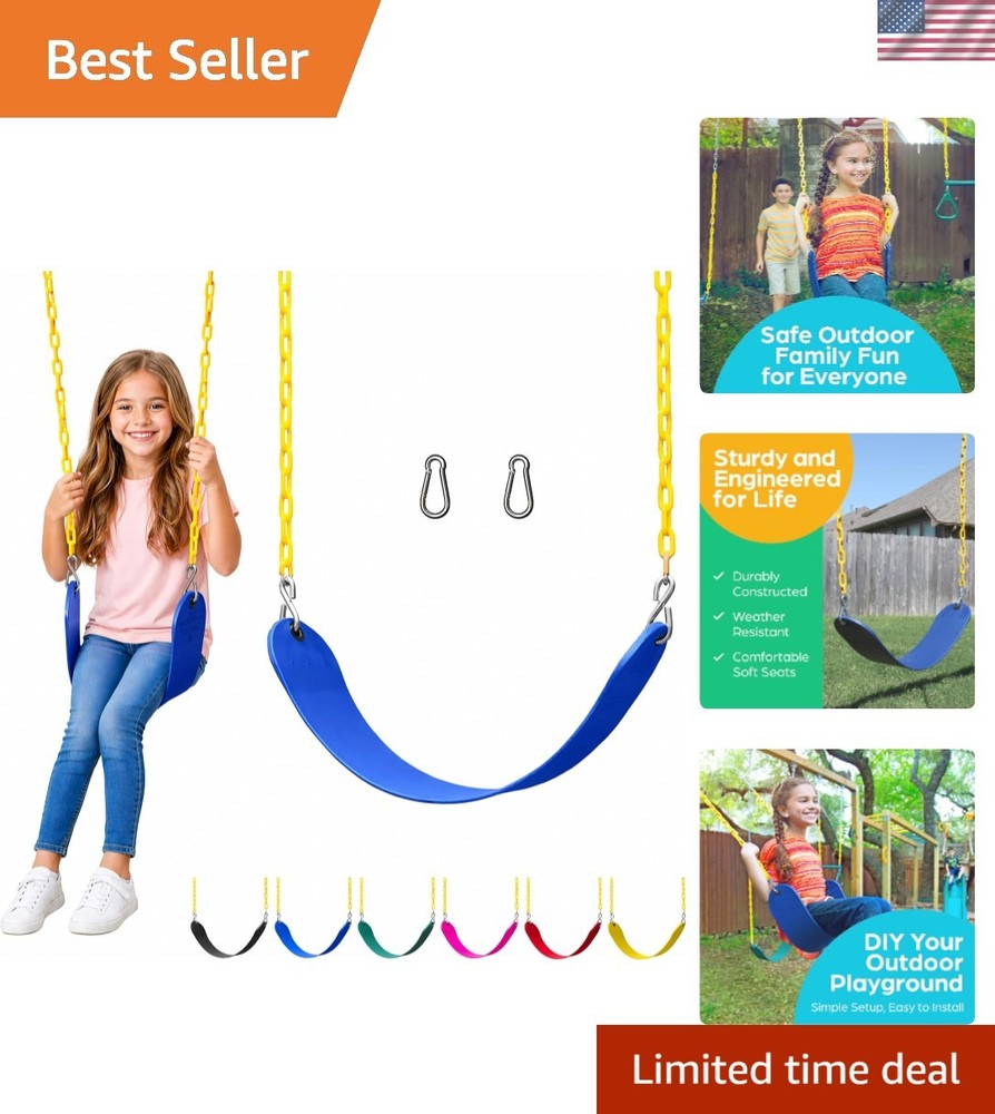 Pre-Assembled Swing Seat Kit – Easy Install with Heavy Duty Chains & Snap Hooks