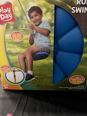 Play Day Rope Swing, Outdoor Adjustable Nylon Rope Blue Up To 175 Pounds