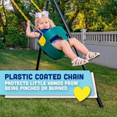 High Back Full Bucket Toddler Swing Seat with Plastic Coated Chains – Swing S…
