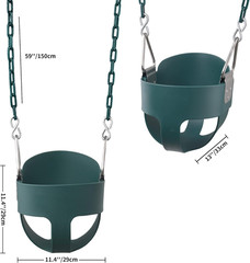 Toddler Swing, Full Bucket Baby Swing Seat & Iron Chains (Green) | Baby Swing Ou