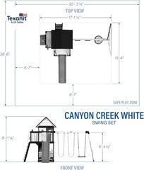 Backyard Discovery Canyon Creek White Cedar Wood Swing Set with Wave Slide, Club