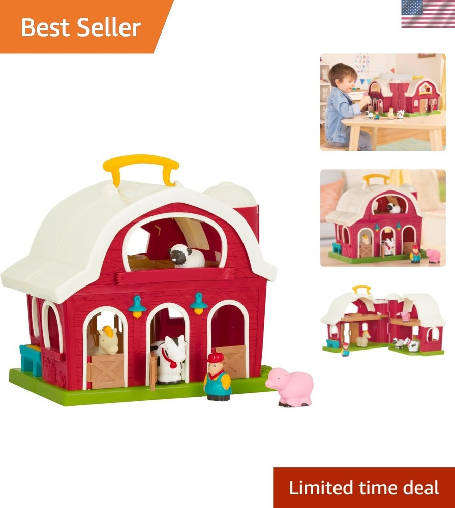 Big Red Barn Toddler Playset: Educational Animal Farm Toy for Ages 18M+