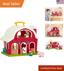 Big Red Barn Toddler Playset: Educational Animal Farm Toy for Ages 18M+