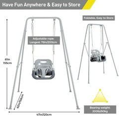 Columpio 3 en 1 para bebés con soporte de metal plegable para niños pequeños NEW